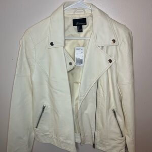 Forever 21 Pleather White Jacket (L)